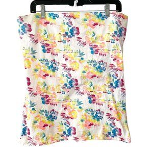 No Boundaries Rainbow Floral‎ Hawaiian Tube Top Tank Strapless Shelf Bra XL